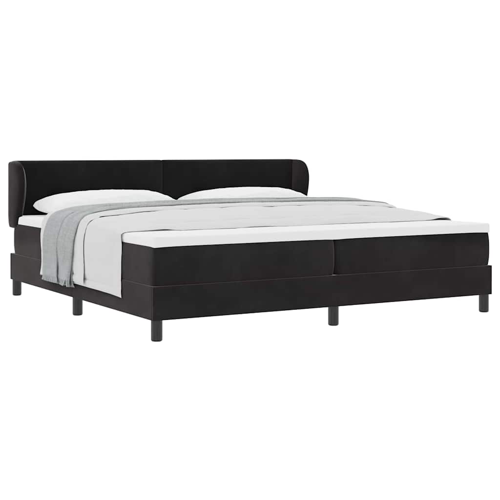 Lit à ressorts avec matelas gris foncé 80x200 cm en velours - XIOS