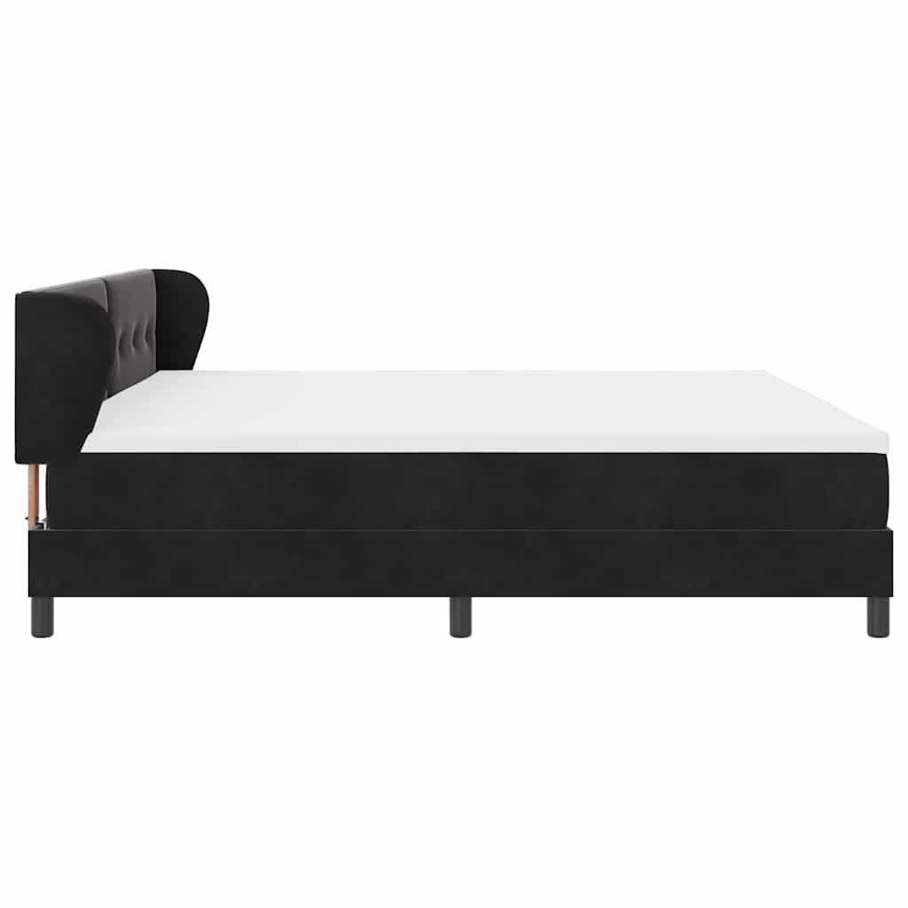 Lit à ressorts avec matelas gris foncé 80x200 cm en velours - XIOS
