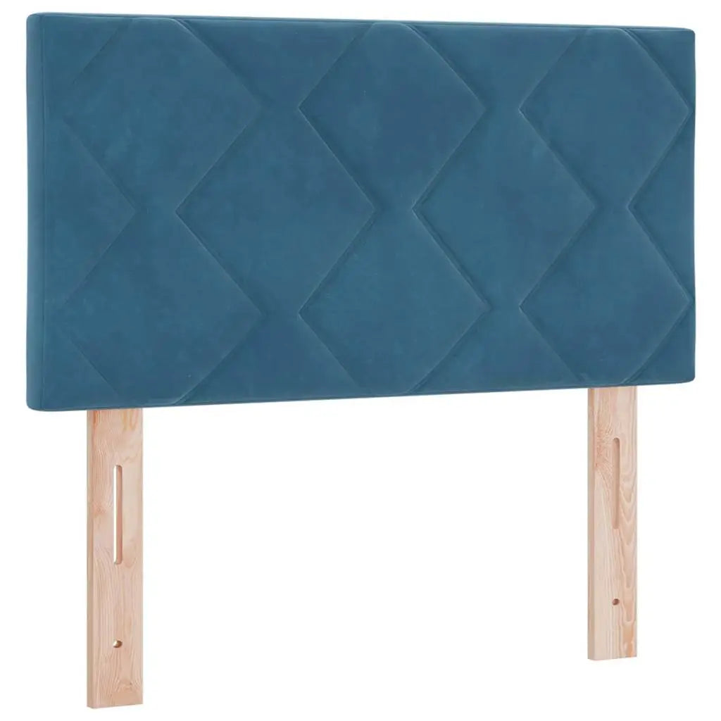 Lit à ressorts avec tête de lit Bleu foncé 80 x 200 cm Velours - XIOS