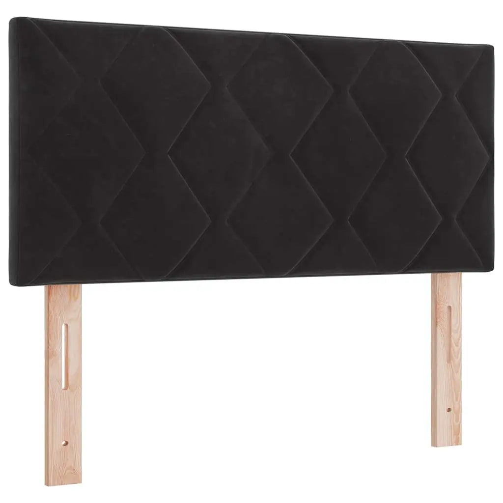 Lit à ressorts avec tête de lit Noir 90 x 200 cm Velours - XIOS