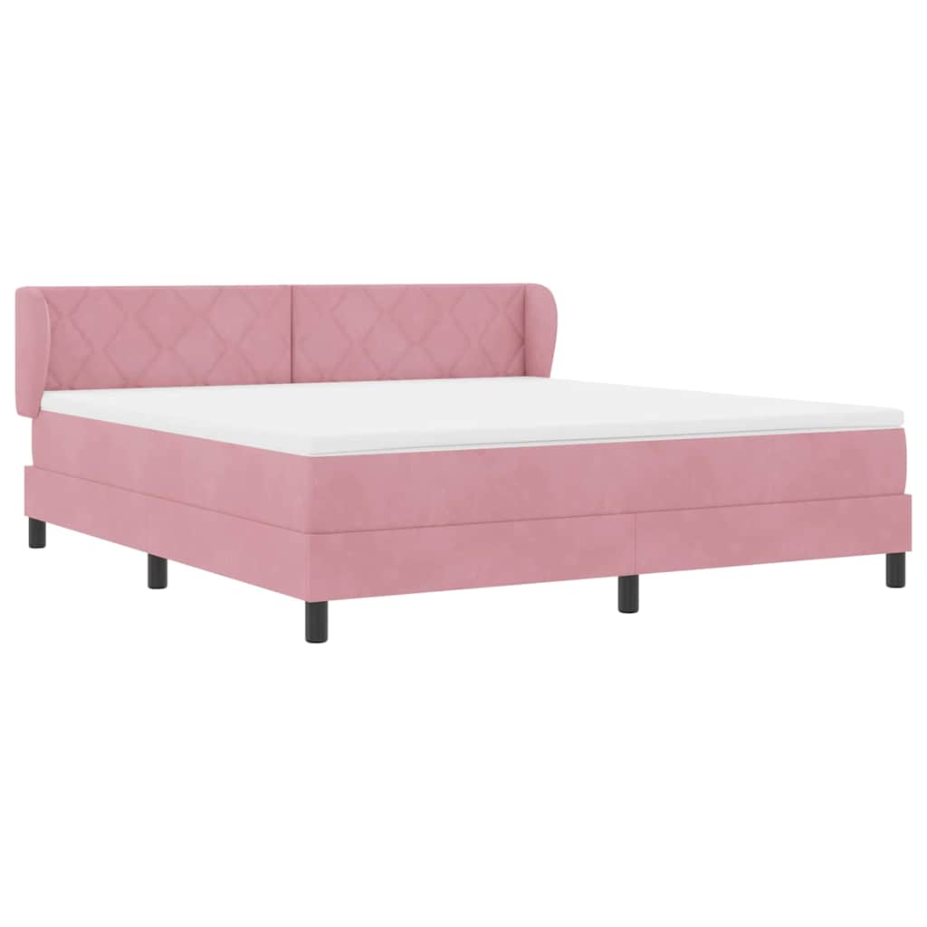 Lit à ressorts avec tête de lit Rose 180 x 200 cm Velours - XIOS