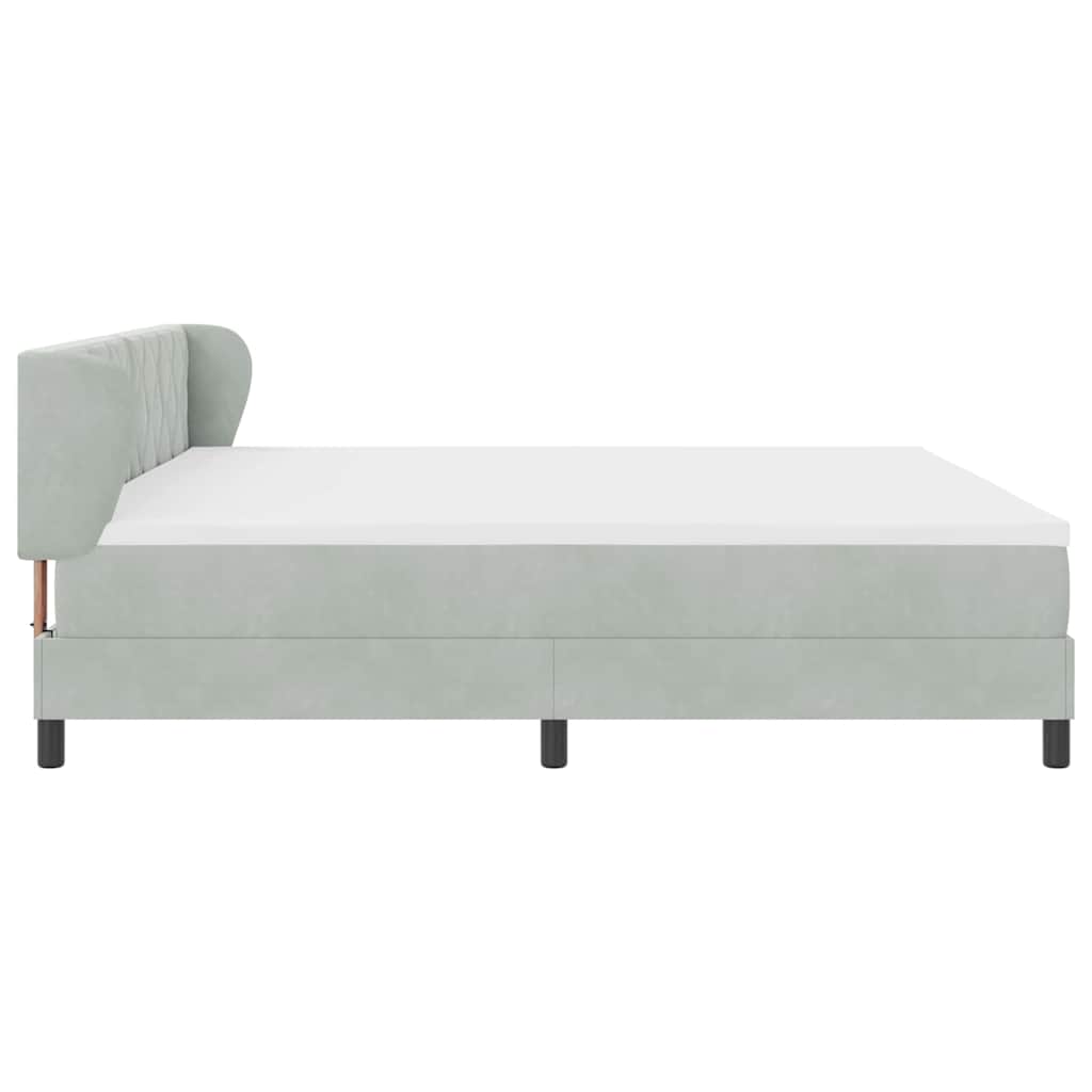 Lit à ressorts avec matelas gris foncé 80x200 cm en velours