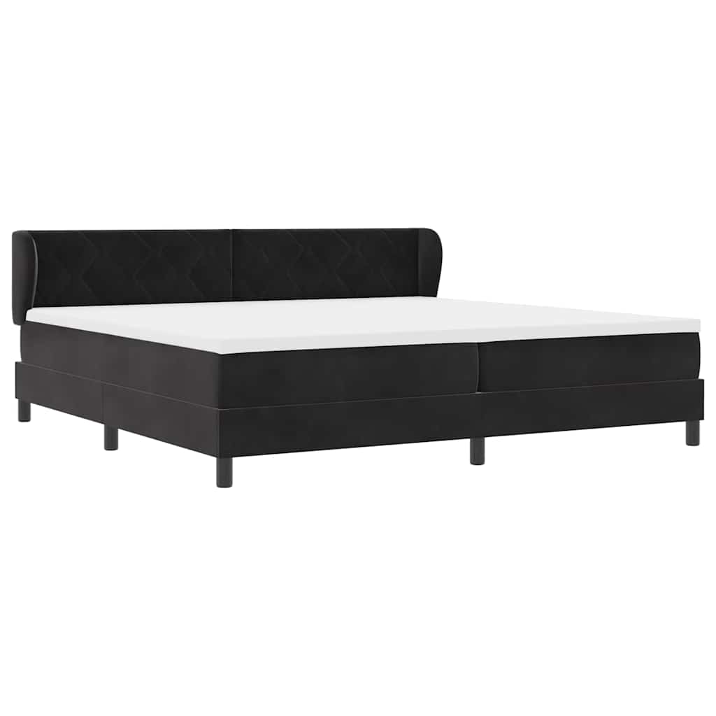 Lit à ressorts avec matelas gris foncé 80x200 cm en velours - XIOS