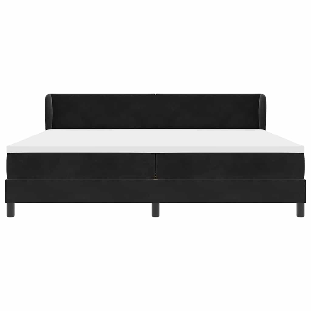 Lit à ressorts avec matelas gris foncé 80x200 cm en velours - XIOS