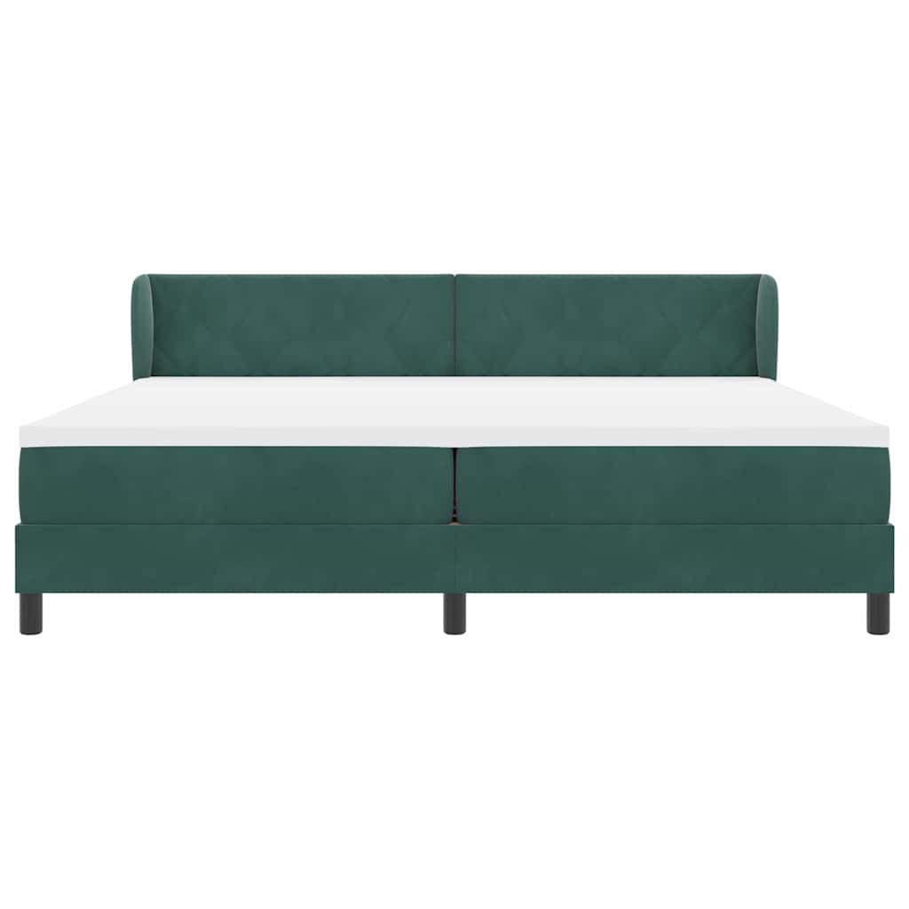 Lit à ressorts avec matelas gris foncé 80x200 cm en velours - XIOS