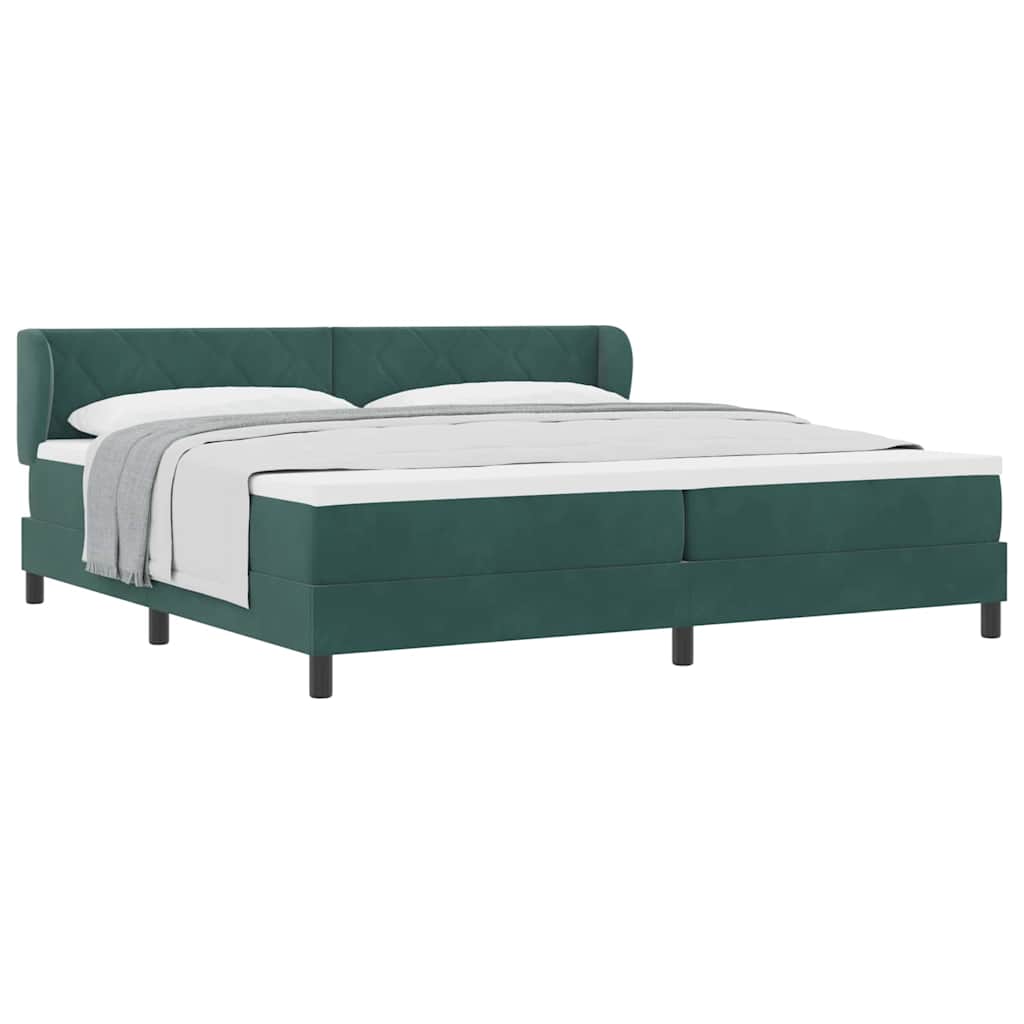 Lit à ressorts avec matelas gris foncé 80x200 cm en velours - XIOS