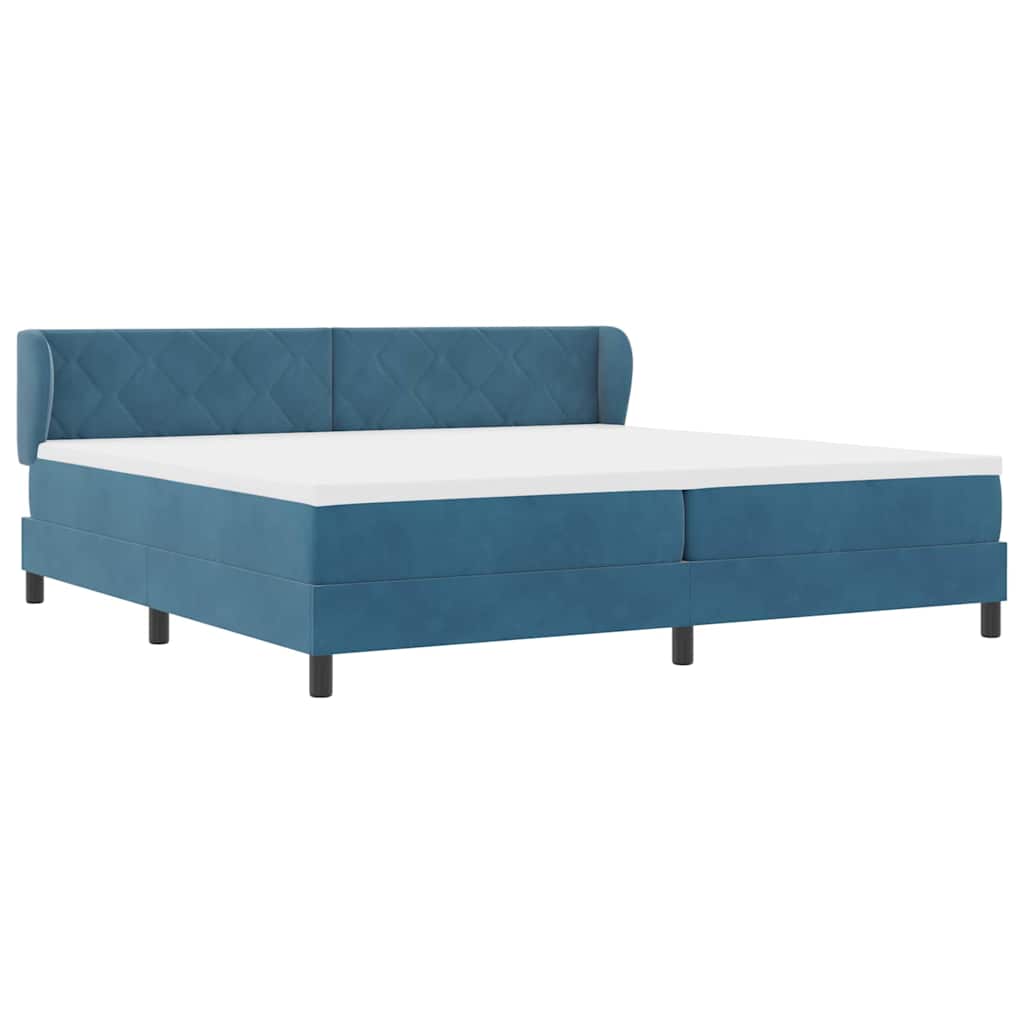 Lit à ressorts avec matelas gris foncé 80x200 cm en velours - XIOS