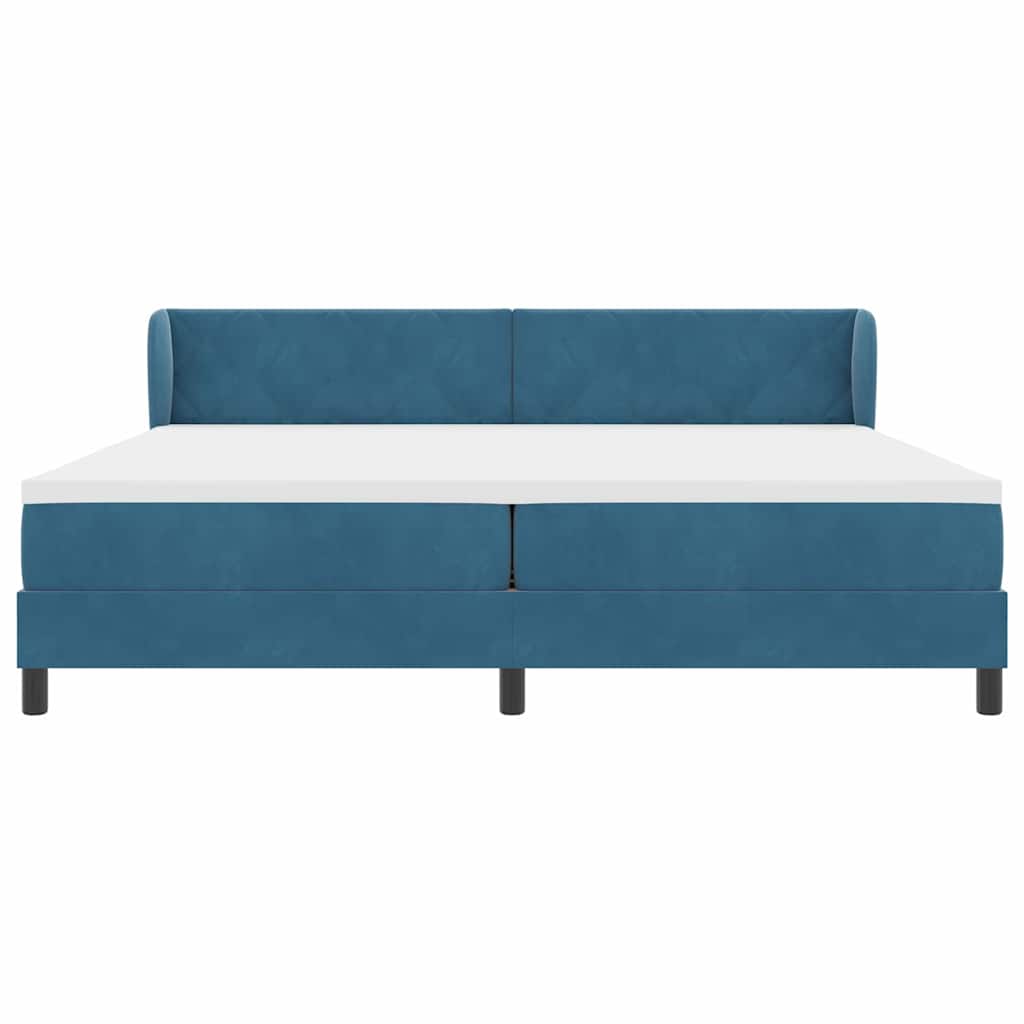 Lit à ressorts avec matelas gris foncé 80x200 cm en velours - XIOS
