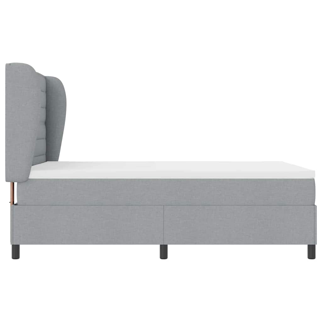 Lit à ressorts avec matelas Gris clair 140 x 190 cm tissu - XIOS