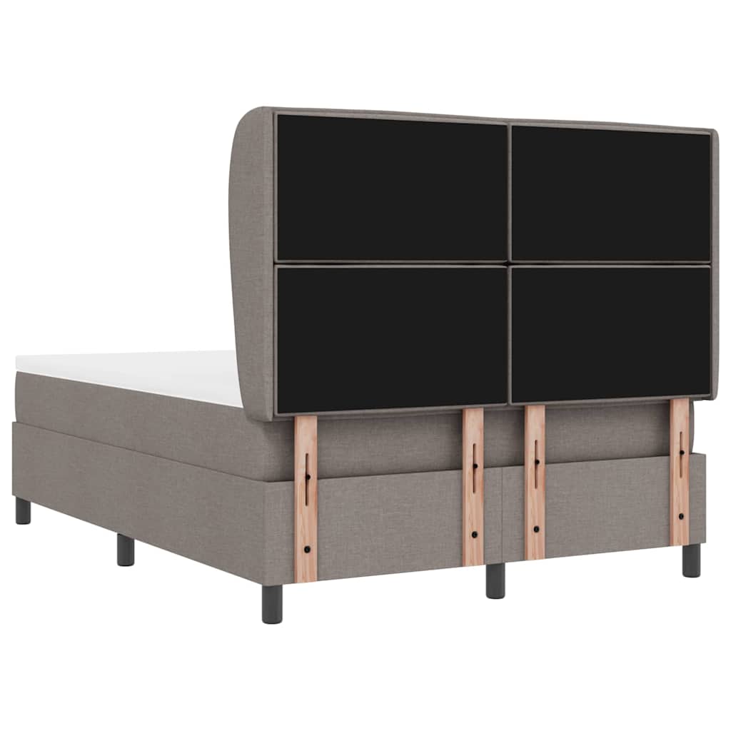 Lit à ressorts avec matelas Taupe 140 x 190 cm tissu - XIOS