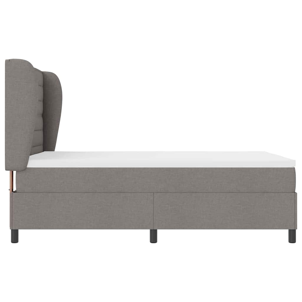 Lit à ressorts avec matelas Taupe 140 x 190 cm tissu - XIOS
