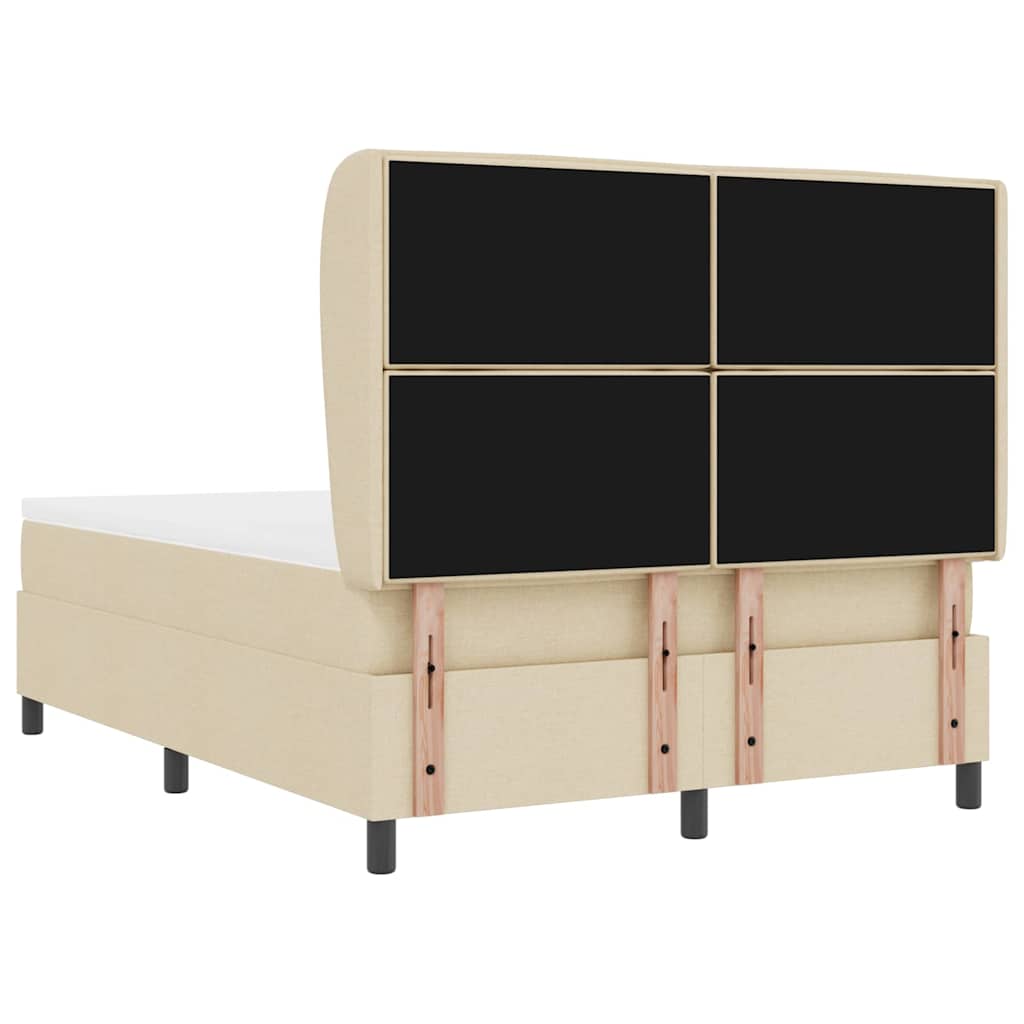 Lit à ressorts avec matelas Crème 140 x 190 cm tissu - XIOS