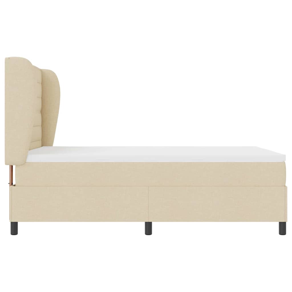 Lit à ressorts avec matelas Crème 140 x 190 cm tissu - XIOS