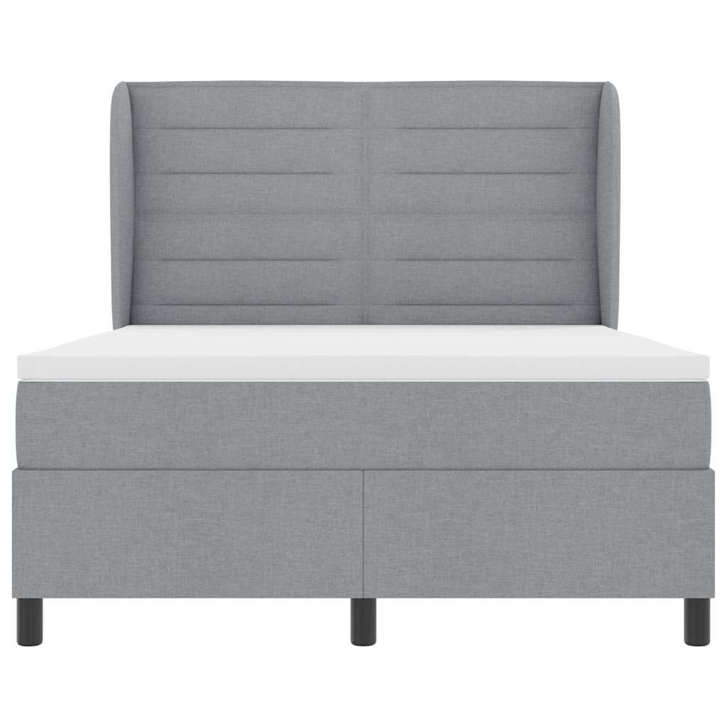 Lit à ressorts avec matelas Gris clair 140 x 200 cm tissu - XIOS