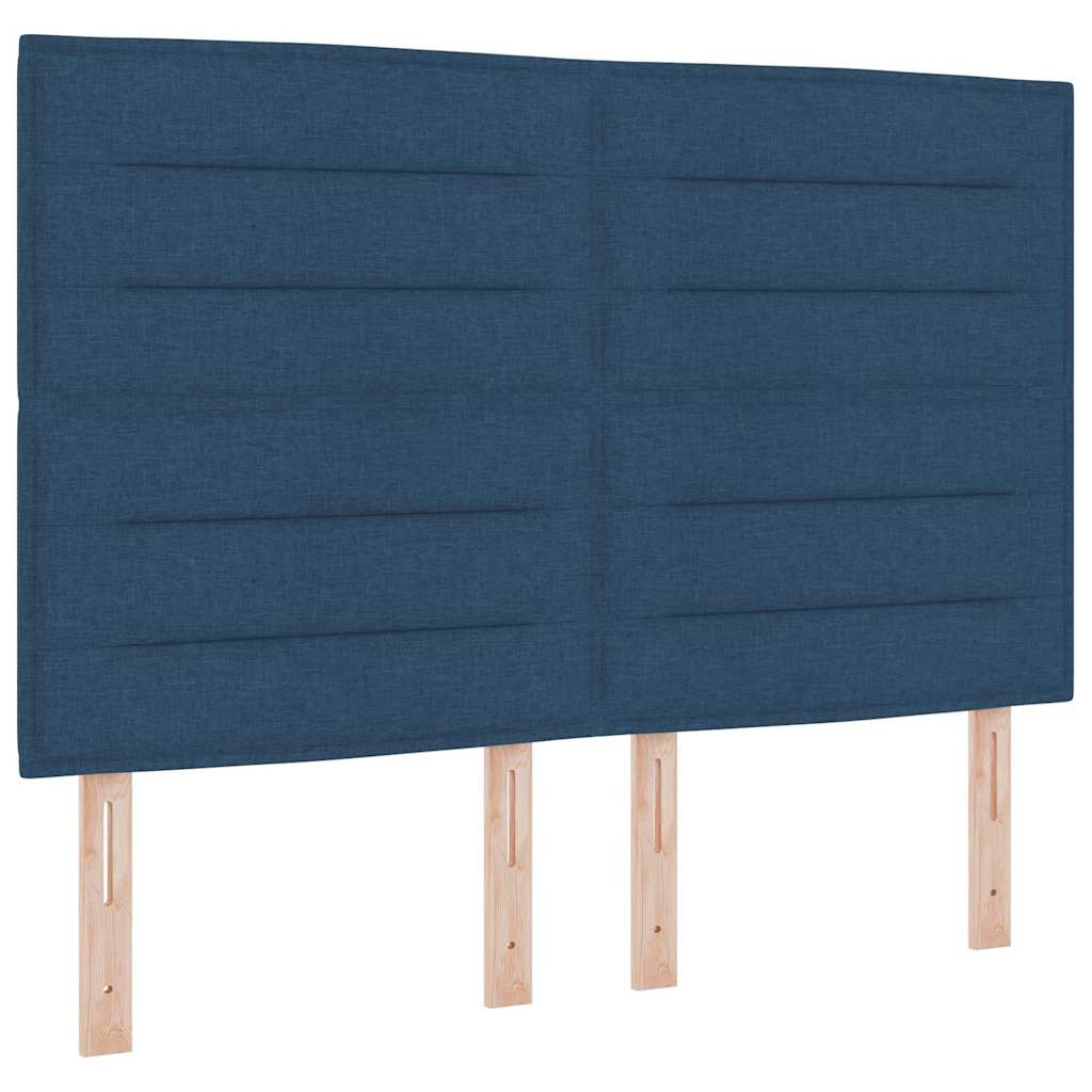 Lit à ressorts avec matelas Bleu 140 x 200 cm tissu - XIOS