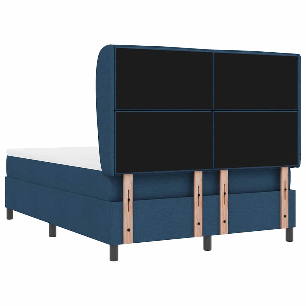 Lit à ressorts avec matelas Bleu 140 x 200 cm tissu - XIOS