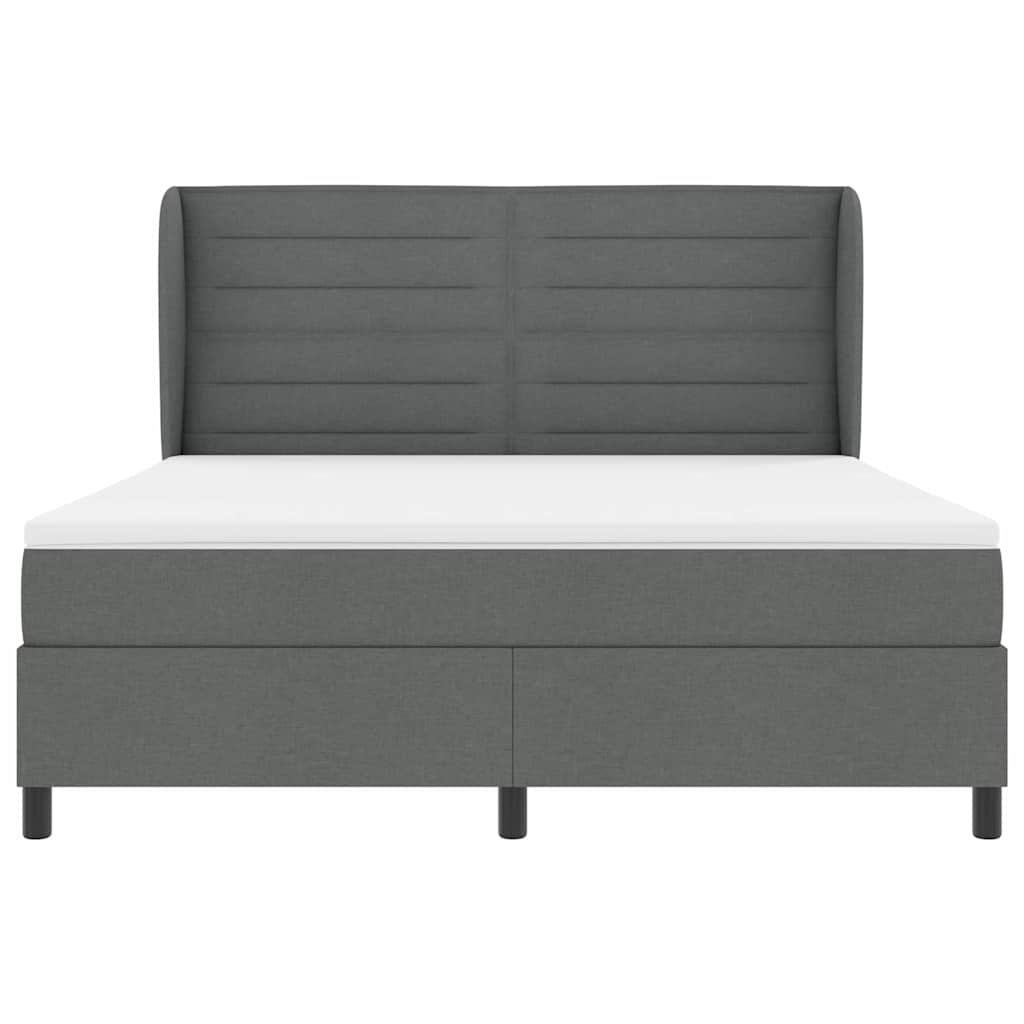Lit à ressorts avec matelas Gris foncé 180 x 200 cm tissu - XIOS
