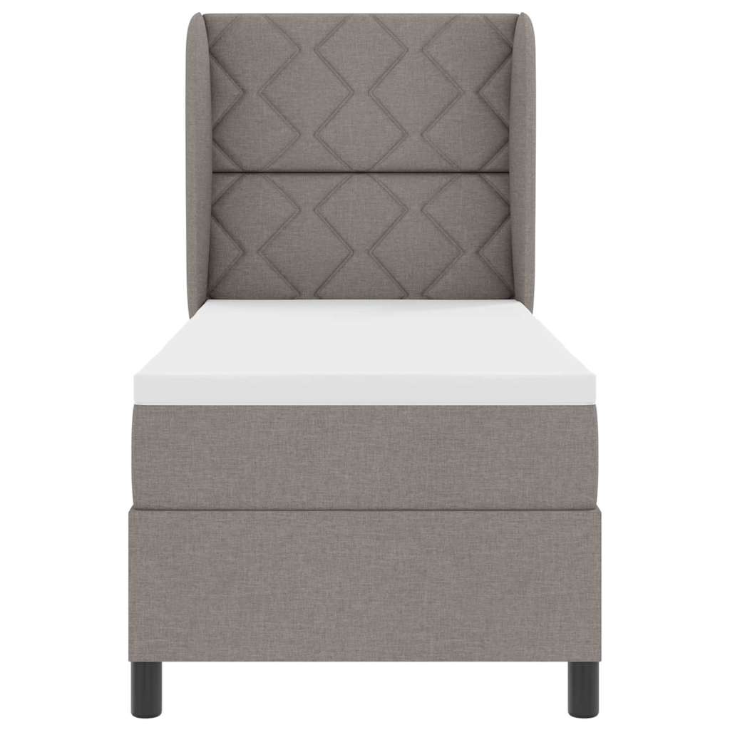 Lit à ressorts avec tête de lit Taupe 80 x 200 cm tissu - XIOS