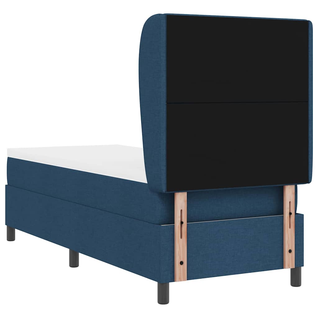 Lit à ressorts avec matelas Bleu 80 x 200 cm tissu - XIOS