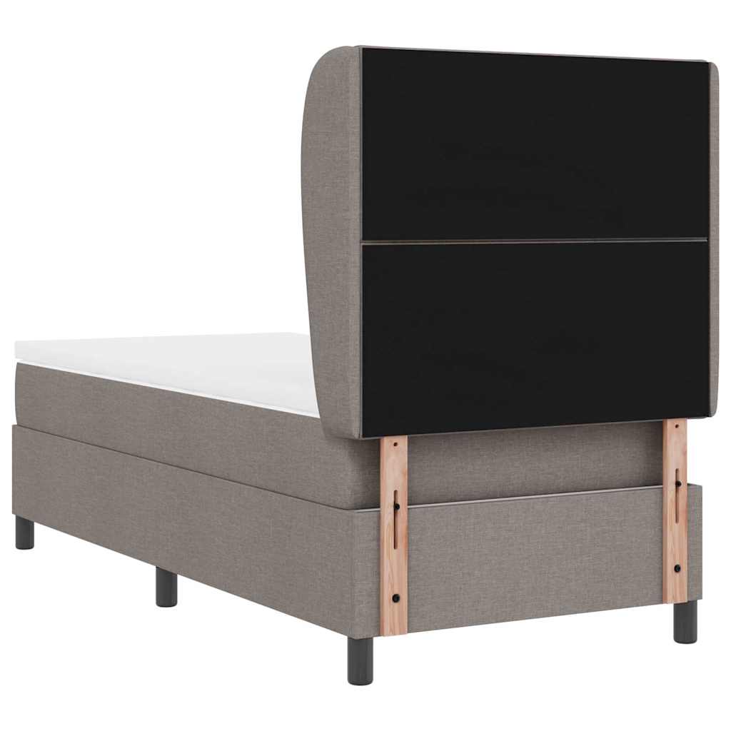 Lit à ressorts avec matelas Taupe 90 x 200 cm tissu - XIOS