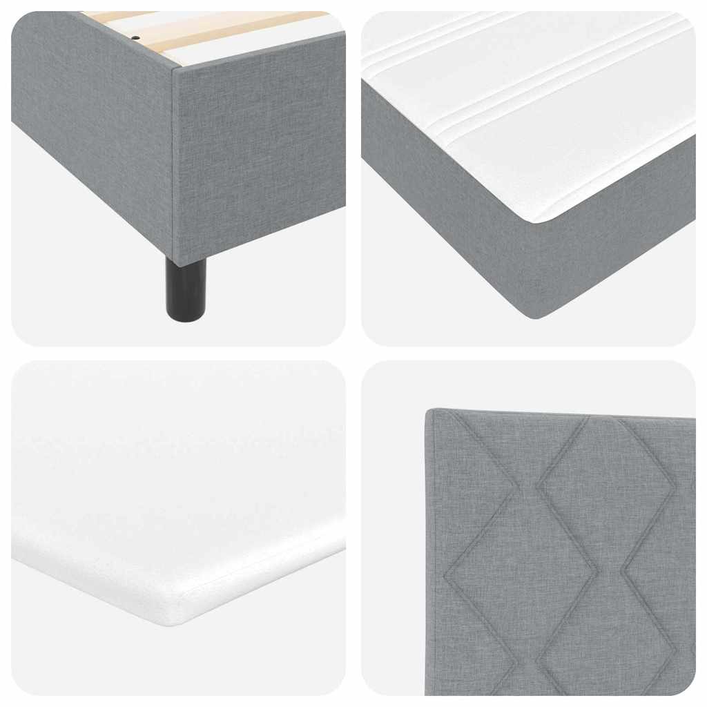 Lit à ressorts avec matelas Gris clair 140 x 200 cm tissu - XIOS