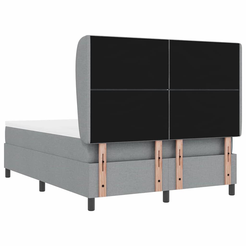 Lit à ressorts avec matelas Gris clair 140 x 200 cm tissu - XIOS