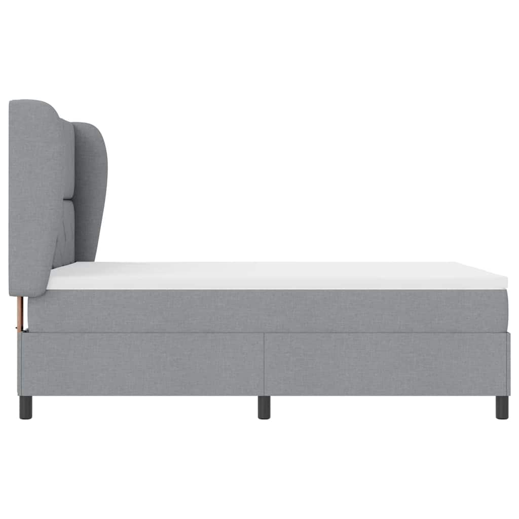 Lit à ressorts avec matelas Gris clair 140 x 200 cm tissu - XIOS