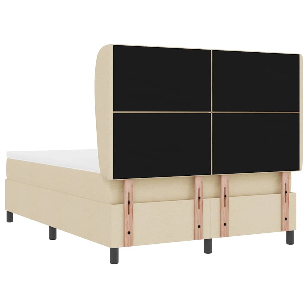Lit à ressorts avec matelas Crème 160 x 200 cm tissu - XIOS