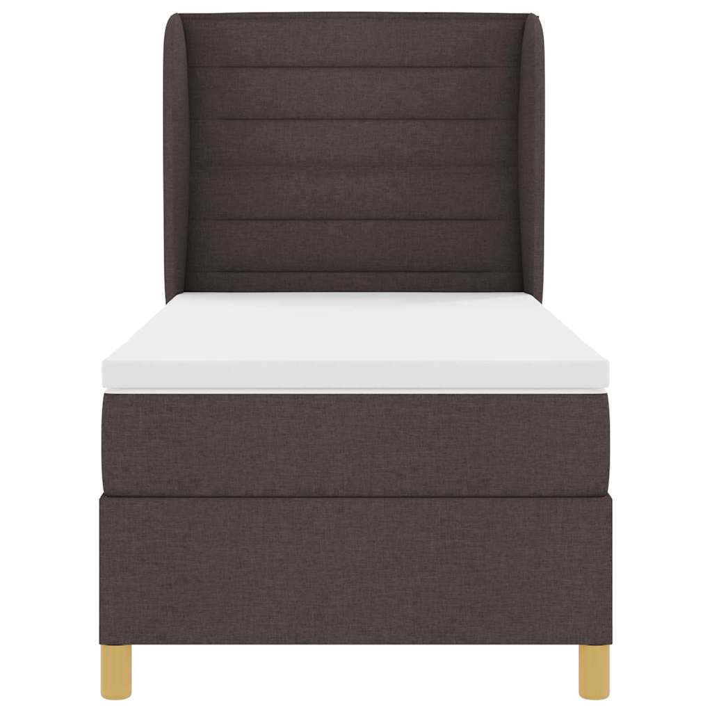 Lit à ressorts avec matelas gris foncé 90x190 cm Marron foncé - XIOS