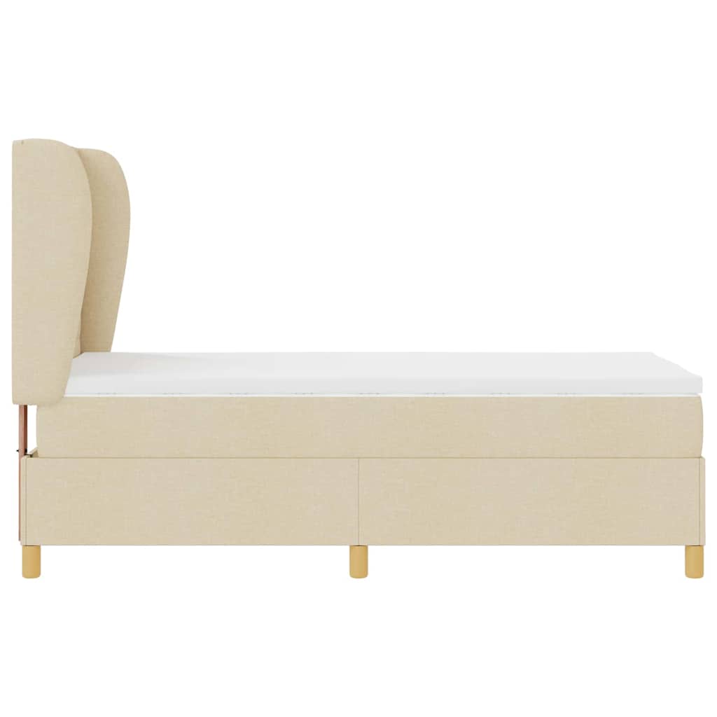 Lit à ressorts avec matelas Crème 200 x 100 cm tissu - XIOS