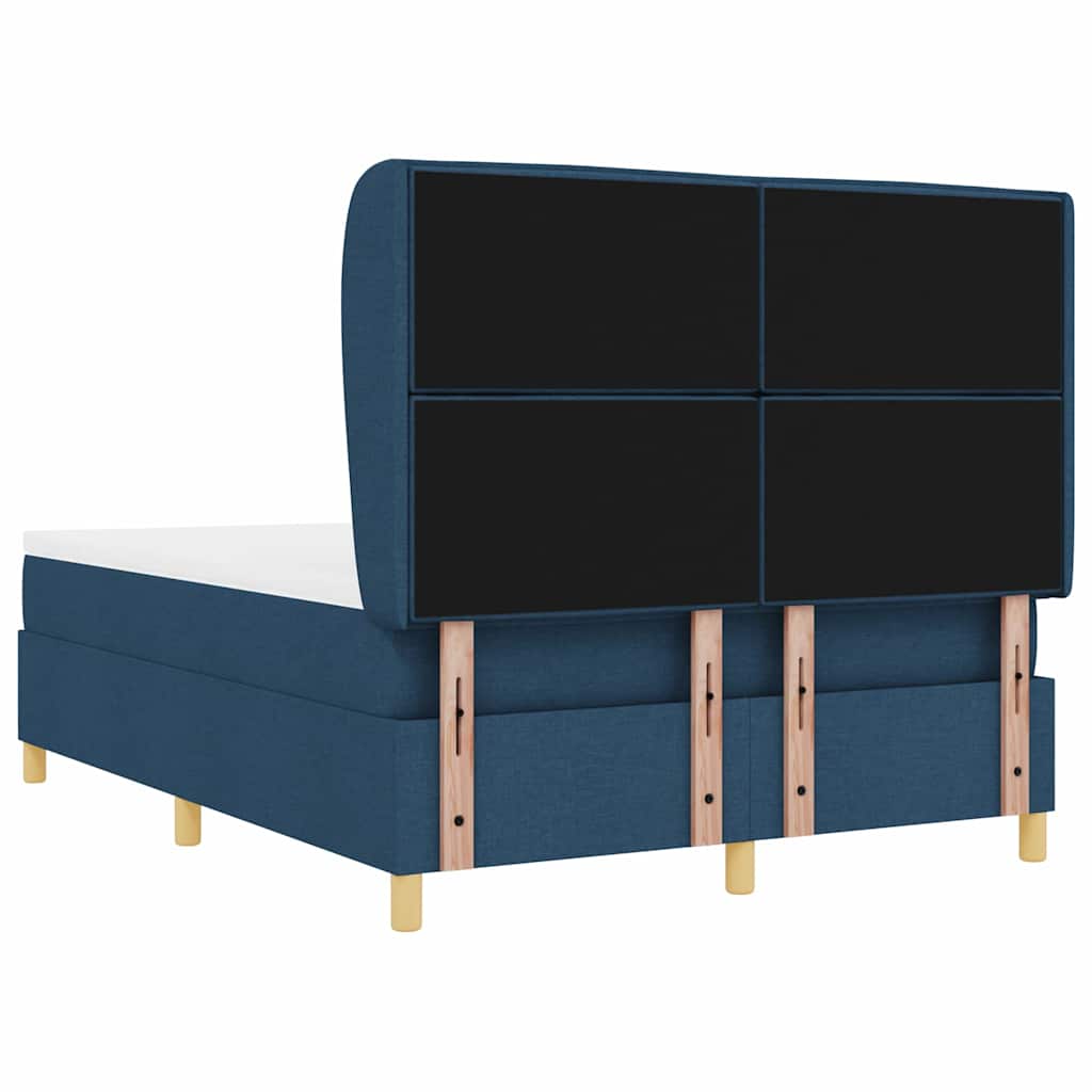 Lit à ressorts avec matelas Bleu 190 x 140 cm tissu - XIOS