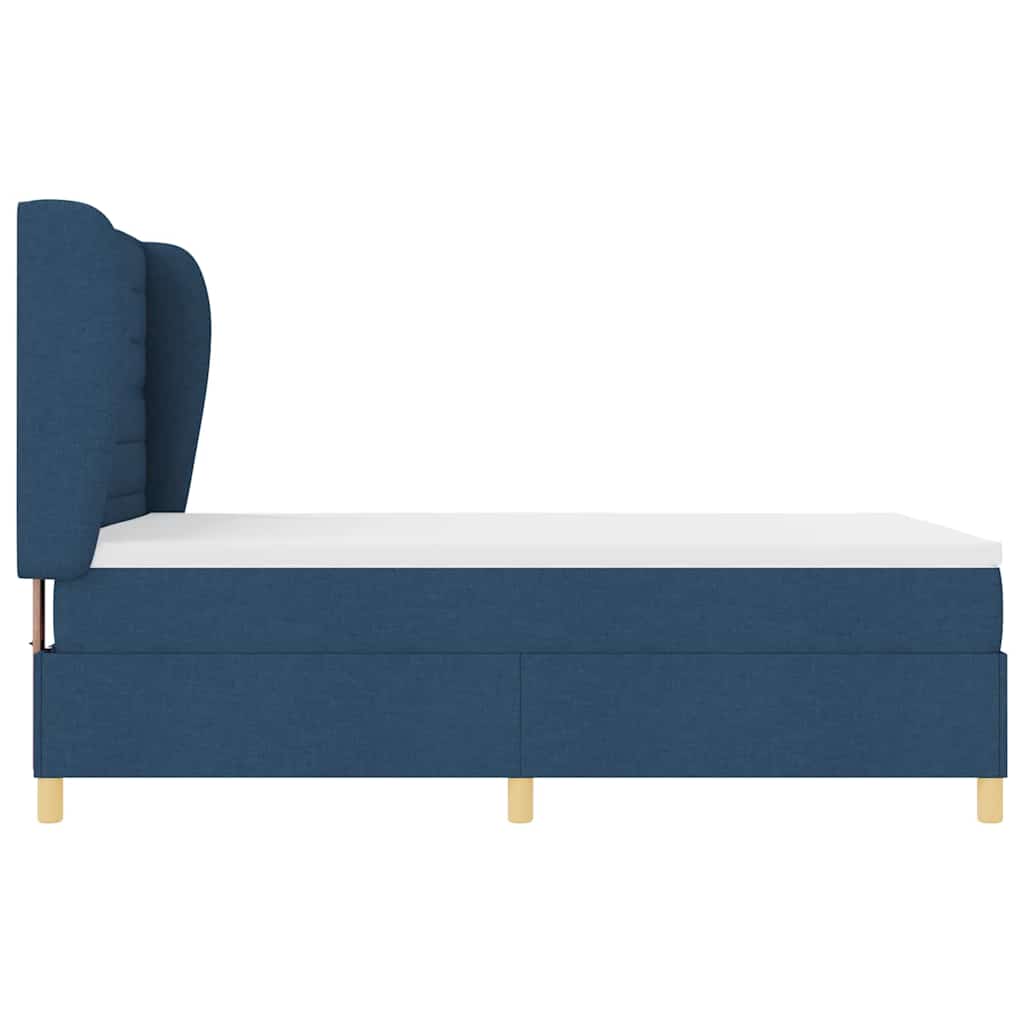 Lit à ressorts avec matelas Bleu 190 x 140 cm tissu - XIOS