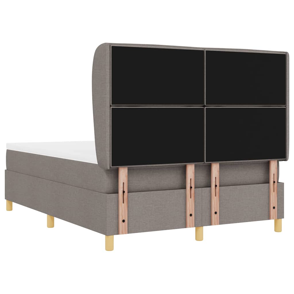 Lit à ressorts avec matelas Taupe 200 x 140 cm tissu - XIOS