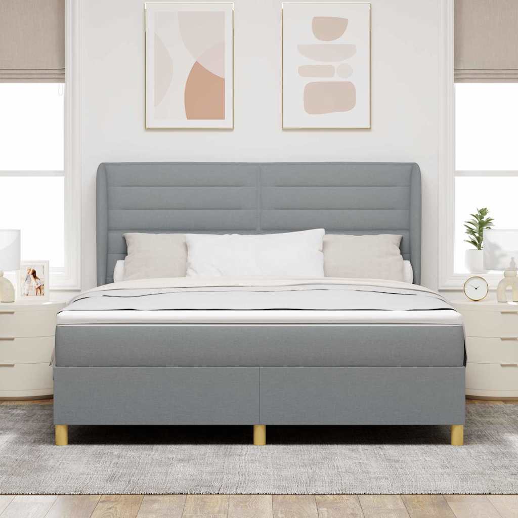 Lit à ressorts avec matelas gris foncé 90x190 cm Gris clair - XIOS