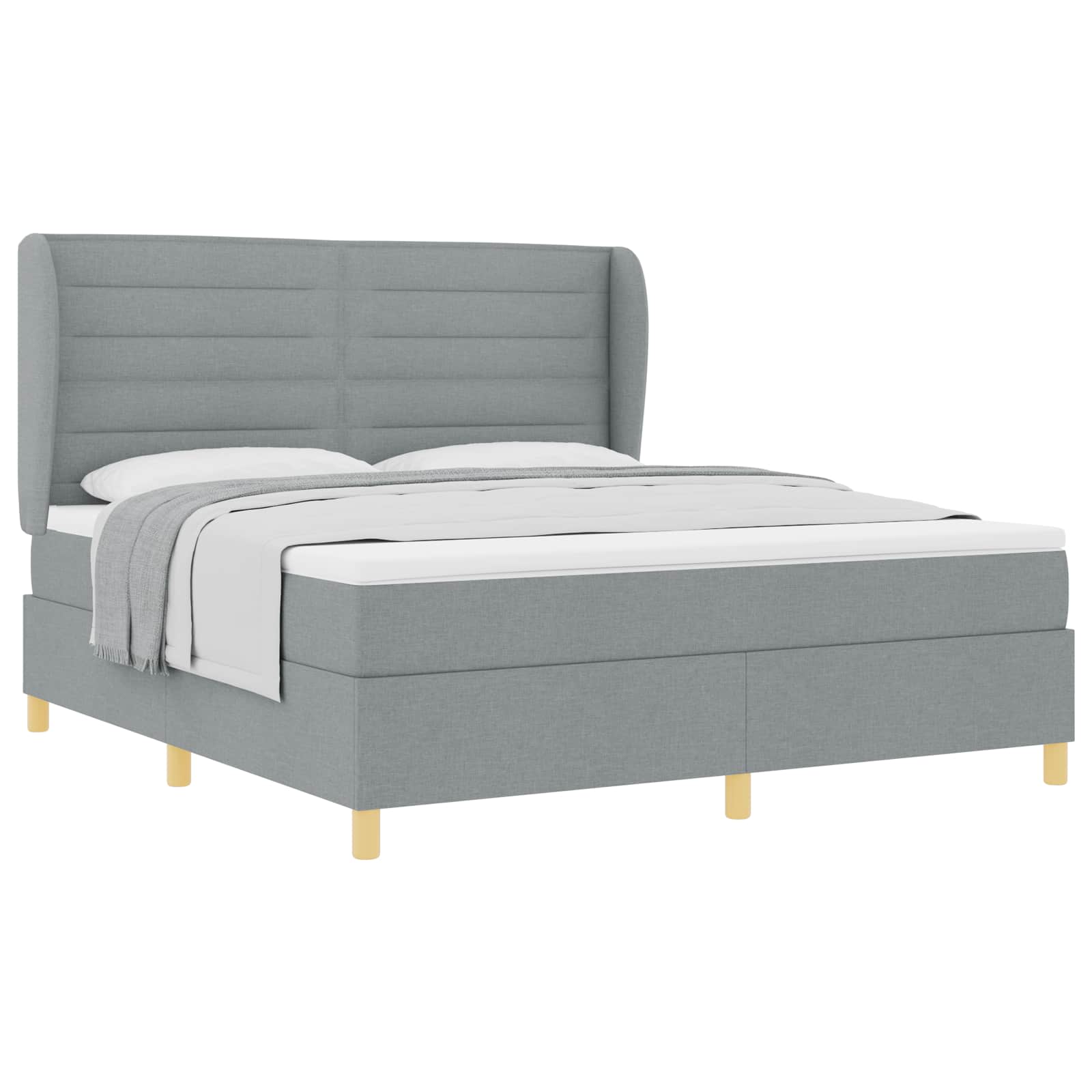 Lit à ressorts avec matelas gris foncé 90x190 cm Gris clair - XIOS