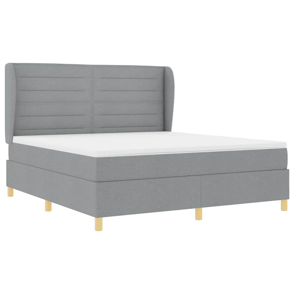 Lit à ressorts avec matelas gris foncé 90x190 cm Gris clair - XIOS