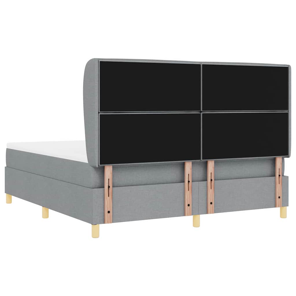 Lit à ressorts avec matelas gris foncé 90x190 cm Gris clair - XIOS