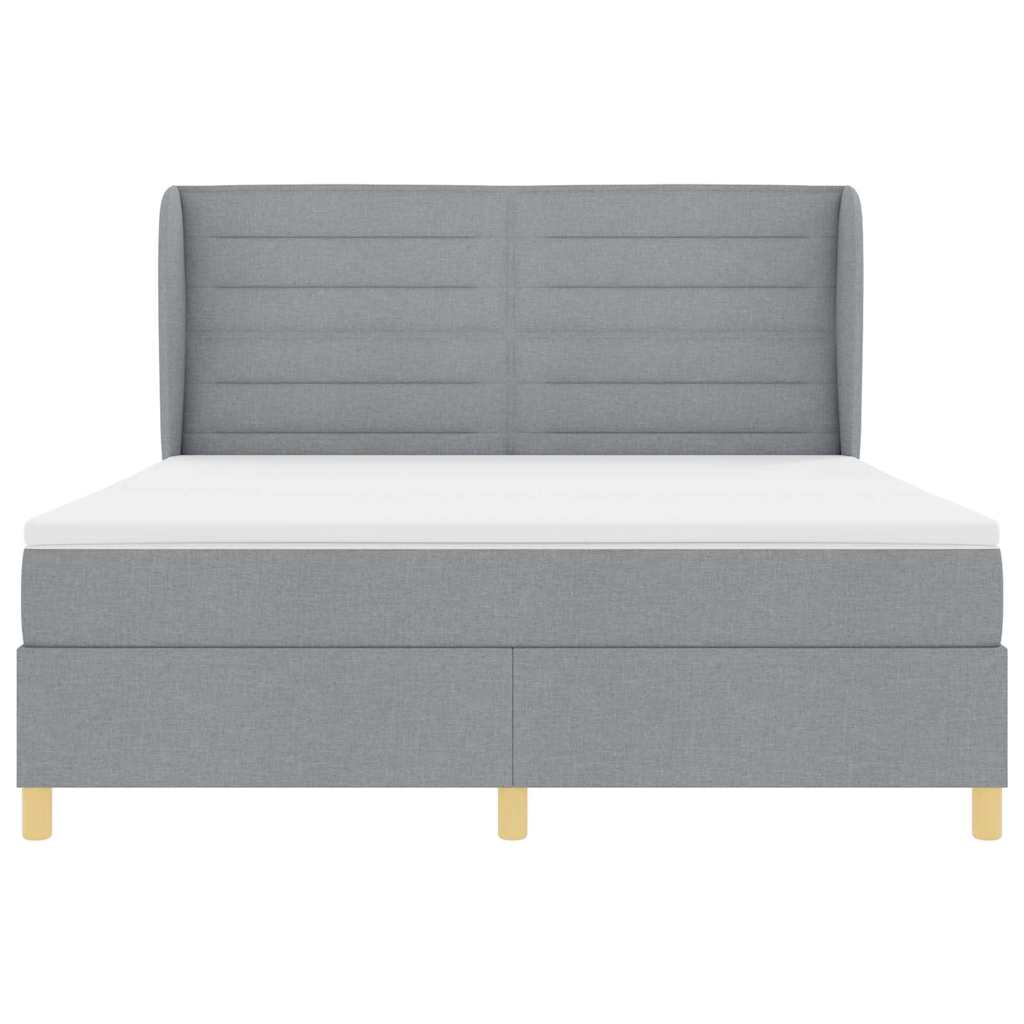 Lit à ressorts avec matelas gris foncé 90x190 cm Gris clair - XIOS