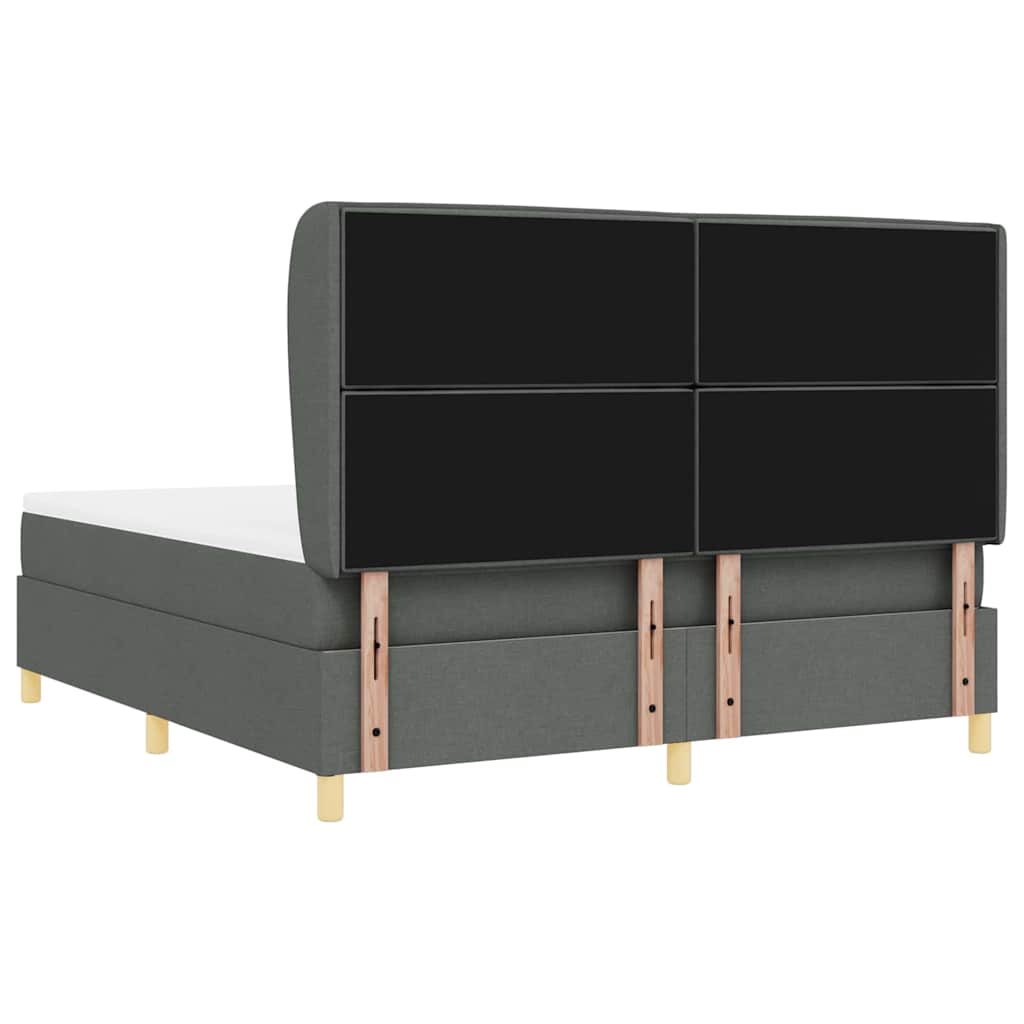 Lit à ressorts avec matelas gris foncé 90x190 cm Gris foncé - XIOS