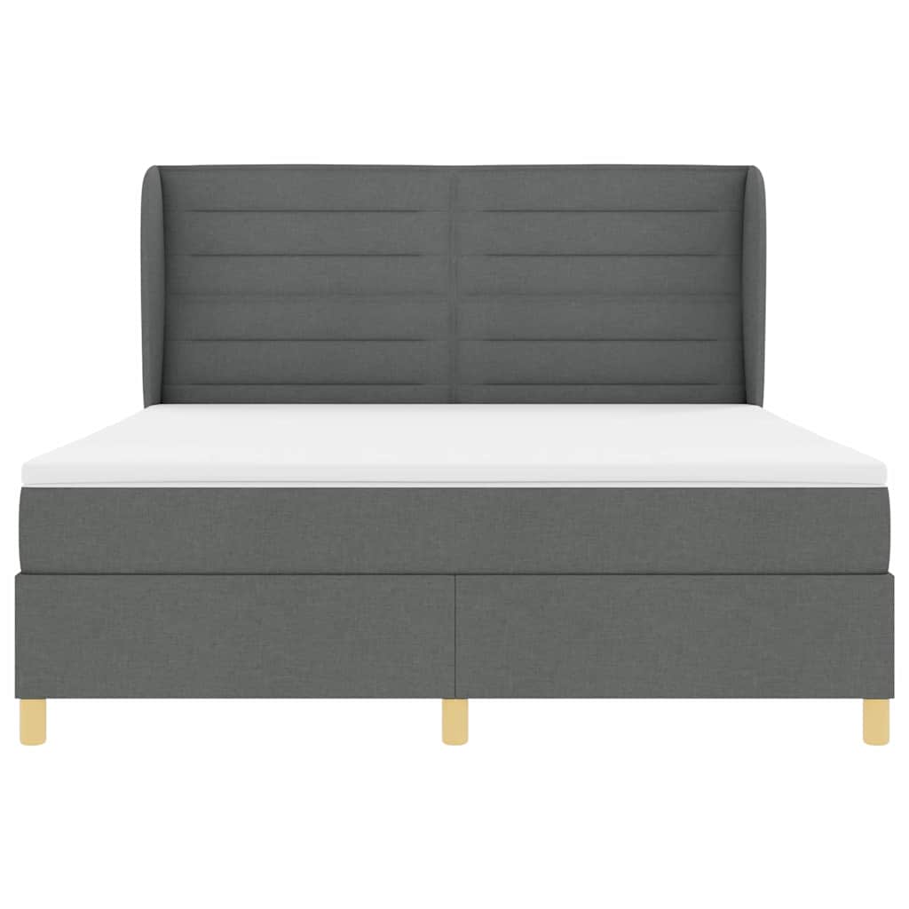 Lit à ressorts avec matelas gris foncé 90x190 cm Gris foncé - XIOS