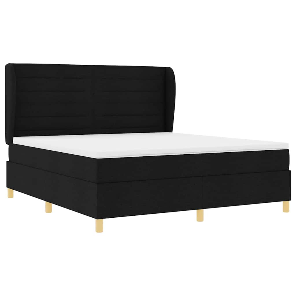 Lit à ressorts avec matelas gris foncé 90x190 cm Noir - XIOS