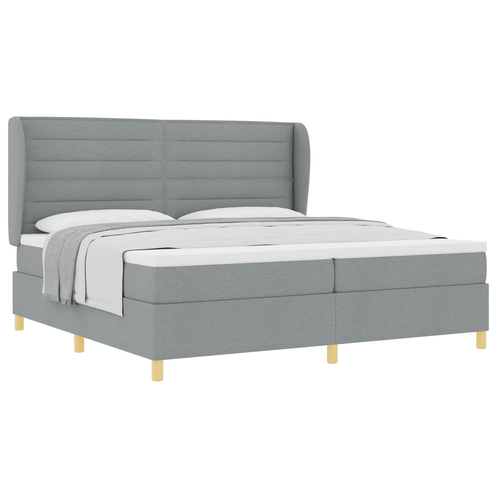 Lit à ressorts avec matelas gris foncé 90x190 cm Gris clair - XIOS