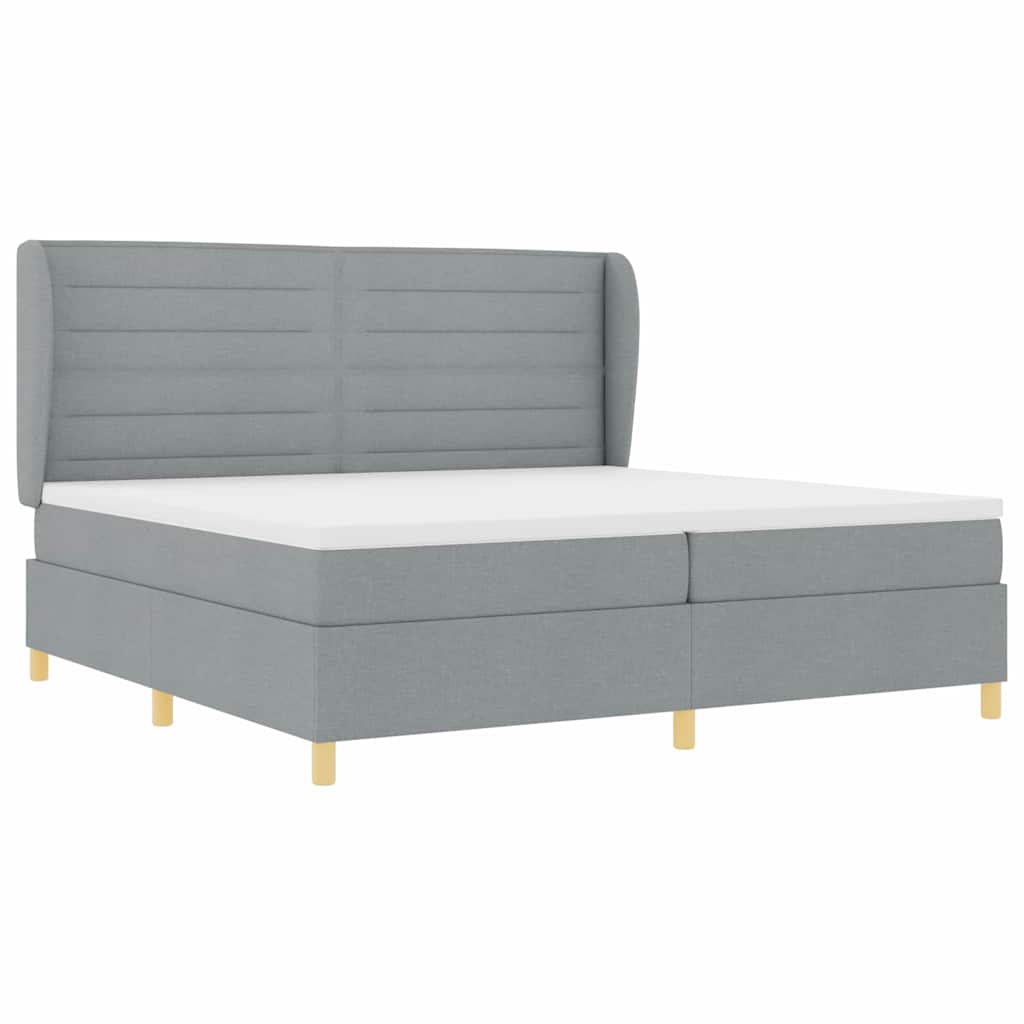 Lit à ressorts avec matelas gris foncé 90x190 cm Gris clair - XIOS