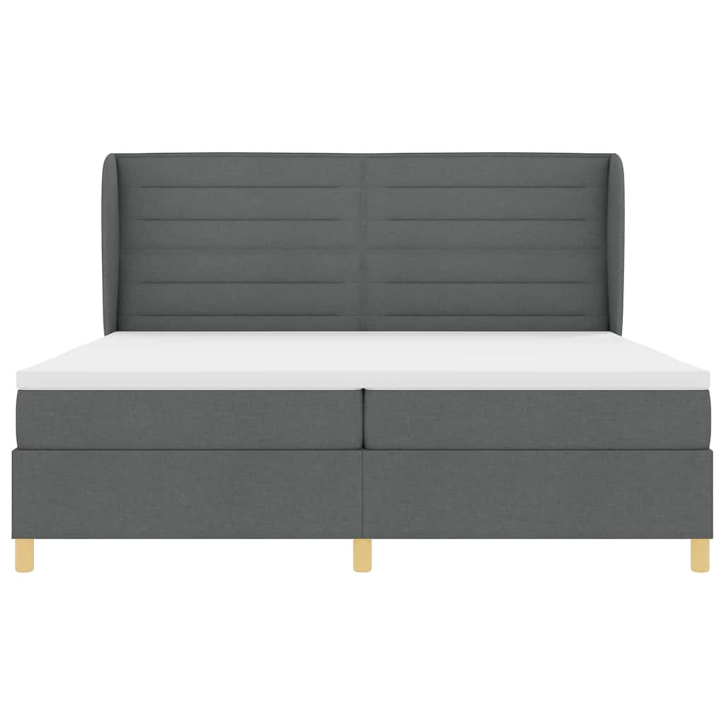 Lit à ressorts avec matelas gris foncé 90x190 cm Gris foncé - XIOS