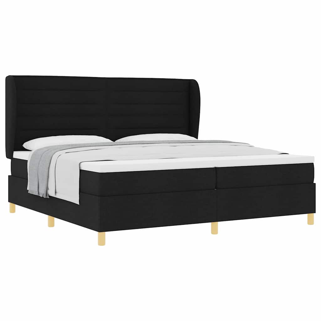 Lit à ressorts avec matelas gris foncé 90x190 cm Noir - XIOS