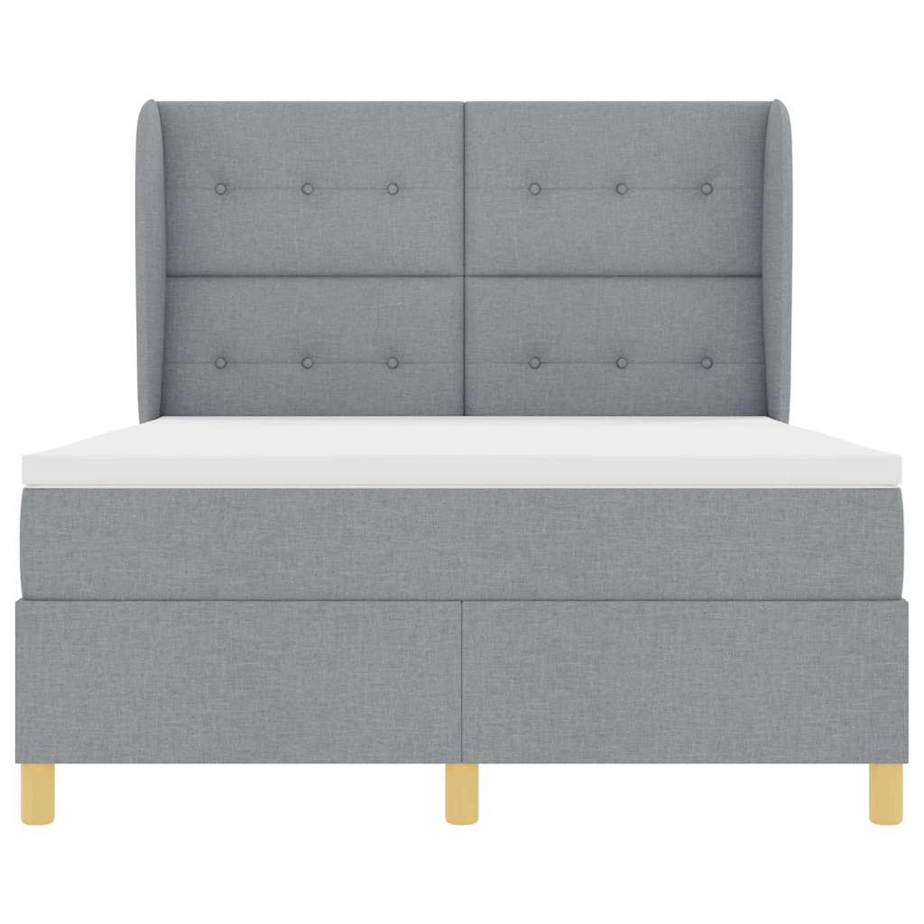 Lit à ressorts avec matelas gris foncé 90x190 cm Gris clair - XIOS