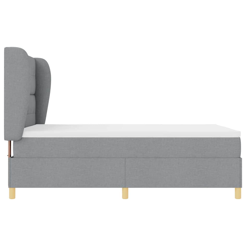 Lit à ressorts avec matelas gris foncé 90x190 cm Gris clair - XIOS