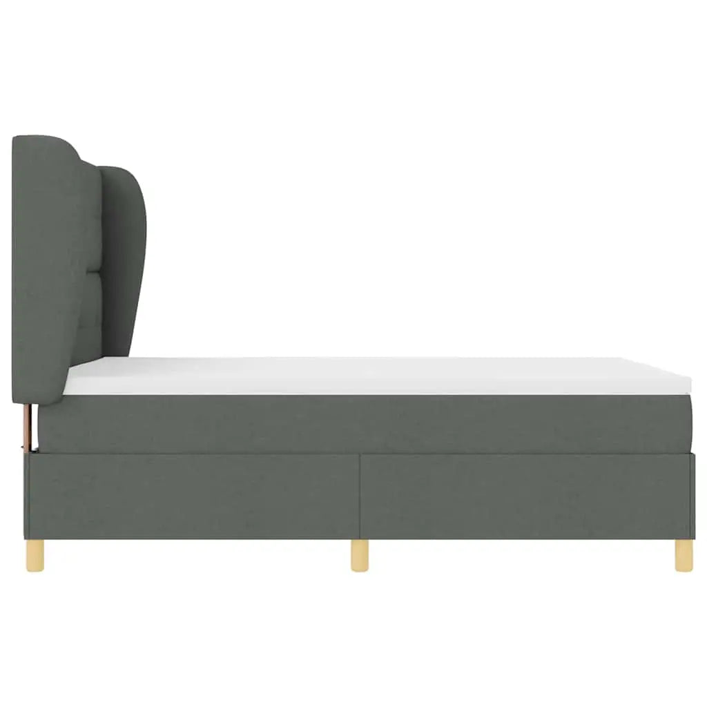 Lit à ressorts avec tête de lit Gris foncé 200 x 160 cm tissu - XIOS