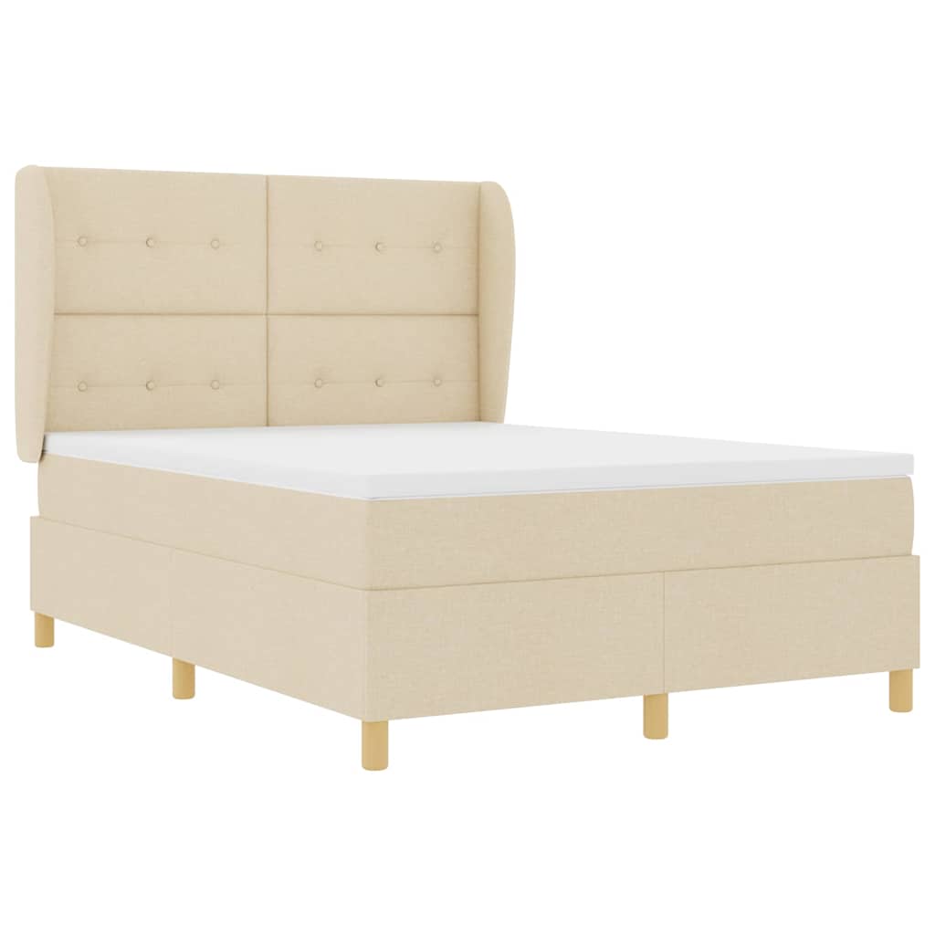 Lit à ressorts avec matelas Crème 200 x 160 cm tissu - XIOS