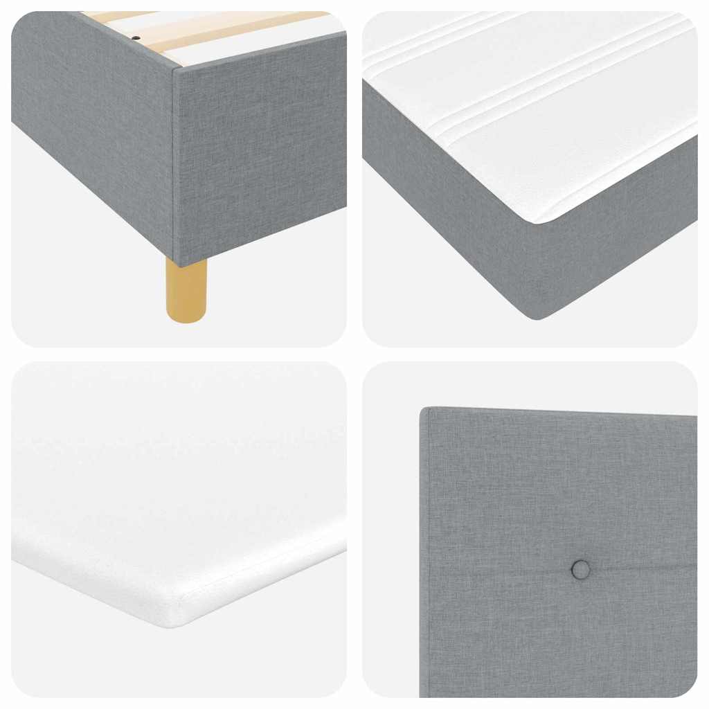 Lit à ressorts avec matelas gris foncé 90x190 cm Gris clair
